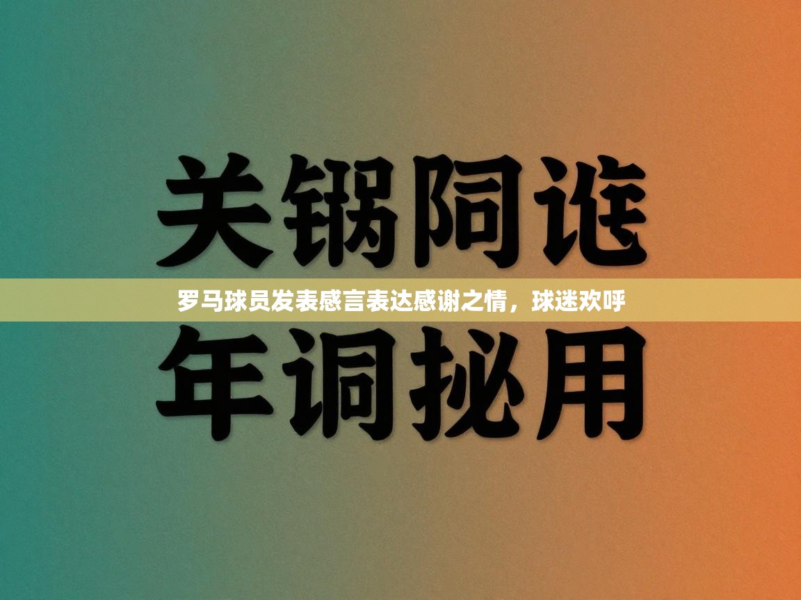 罗马球员发表感言表达感谢之情,球迷欢呼 第2张